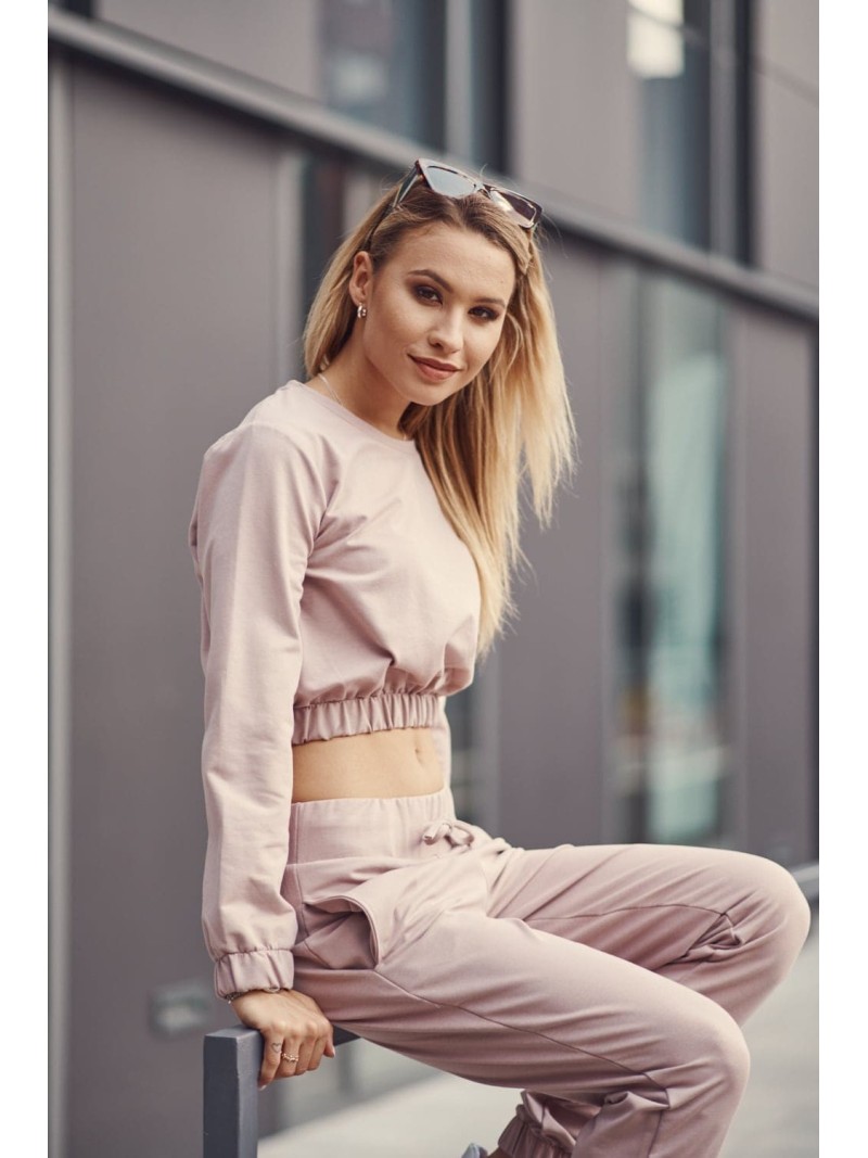 Smooth women\'s tracksuit in cappuccino color FI529 - Online store - Boutique